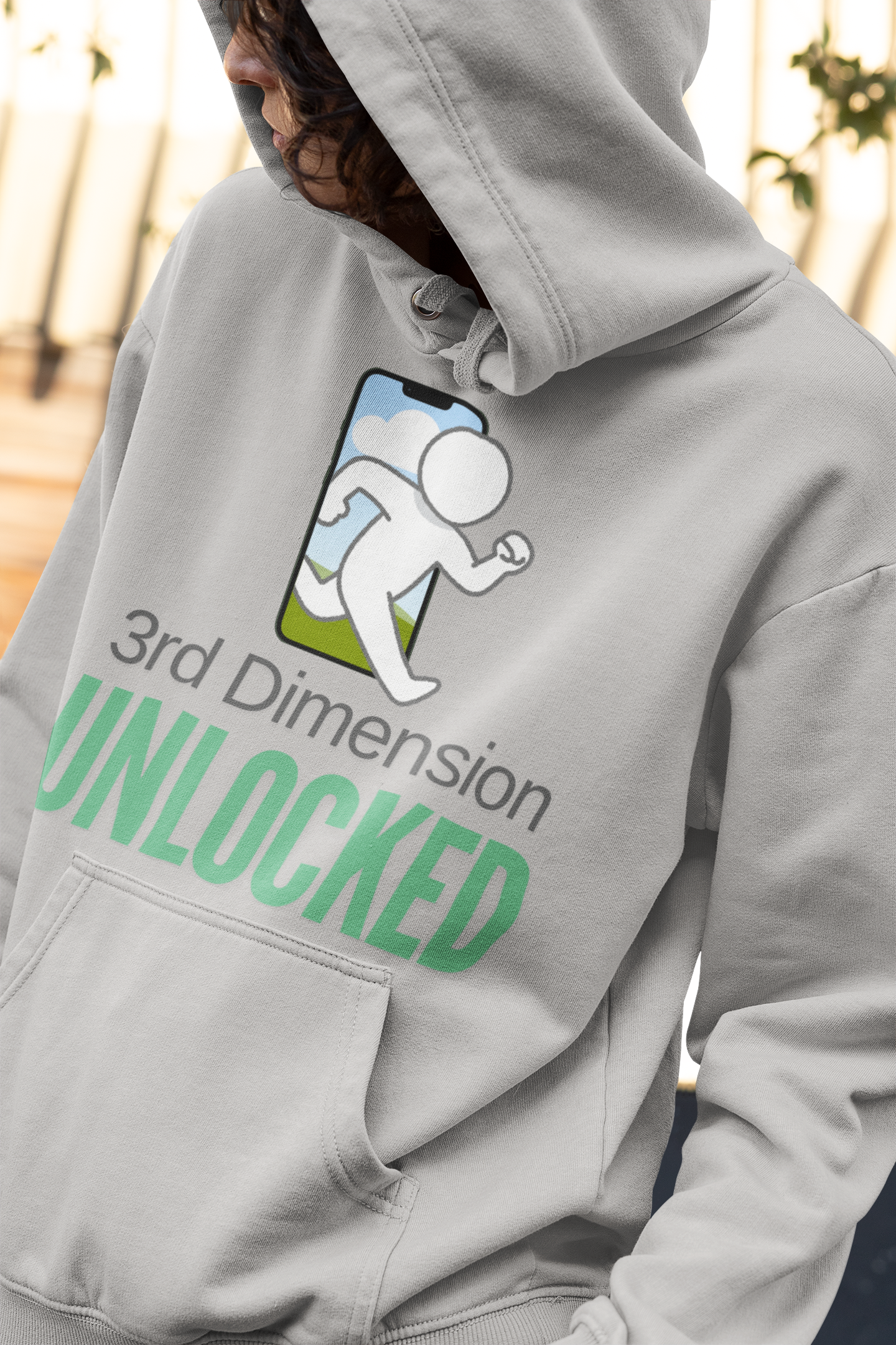 Adult Fleece Hoodie - "3rd Dimension Unlocked – Stick Figure Escaping the Screen"