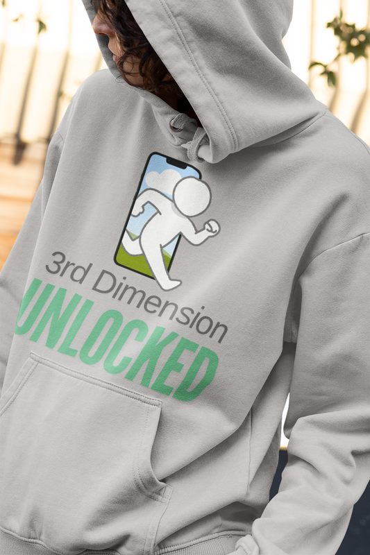 Adult Fleece Hoodie - "3rd Dimension Unlocked – Stick Figure Escaping the Screen"